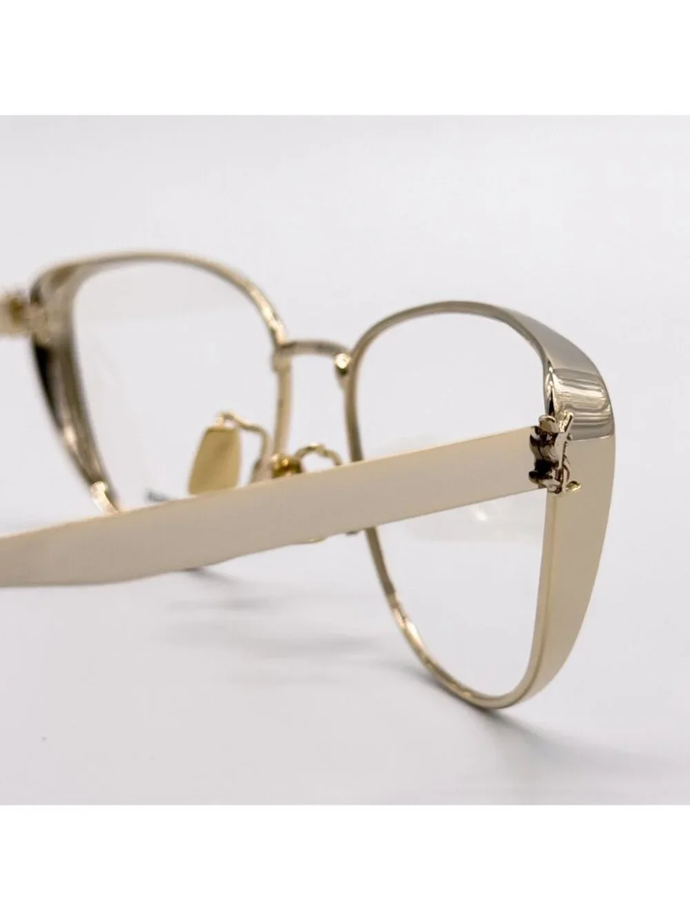 NEW SAINT LAURENT EYEGLASSES SLM92 004 WOMEN CAT EYE GOLD EYEWEAR SL M92
